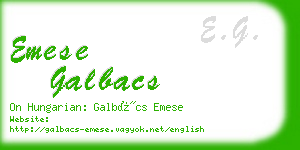 emese galbacs business card